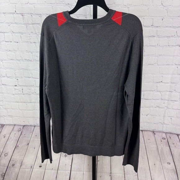 Banana Republic Argyle Print Silk Cotton Cashmere Blend Size Large - Picture 4 of 5